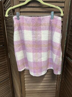 Bluivy Lavender and White Plaid Mini Skirt